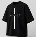 Believe Oversized Black T-Shirt