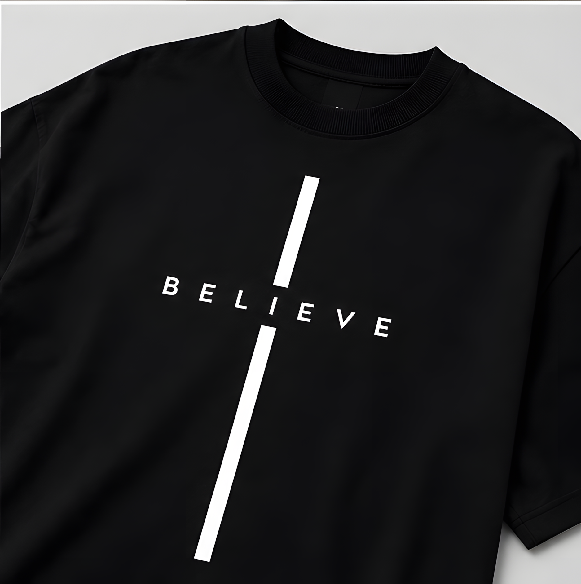 Believe Oversized Black T-Shirt