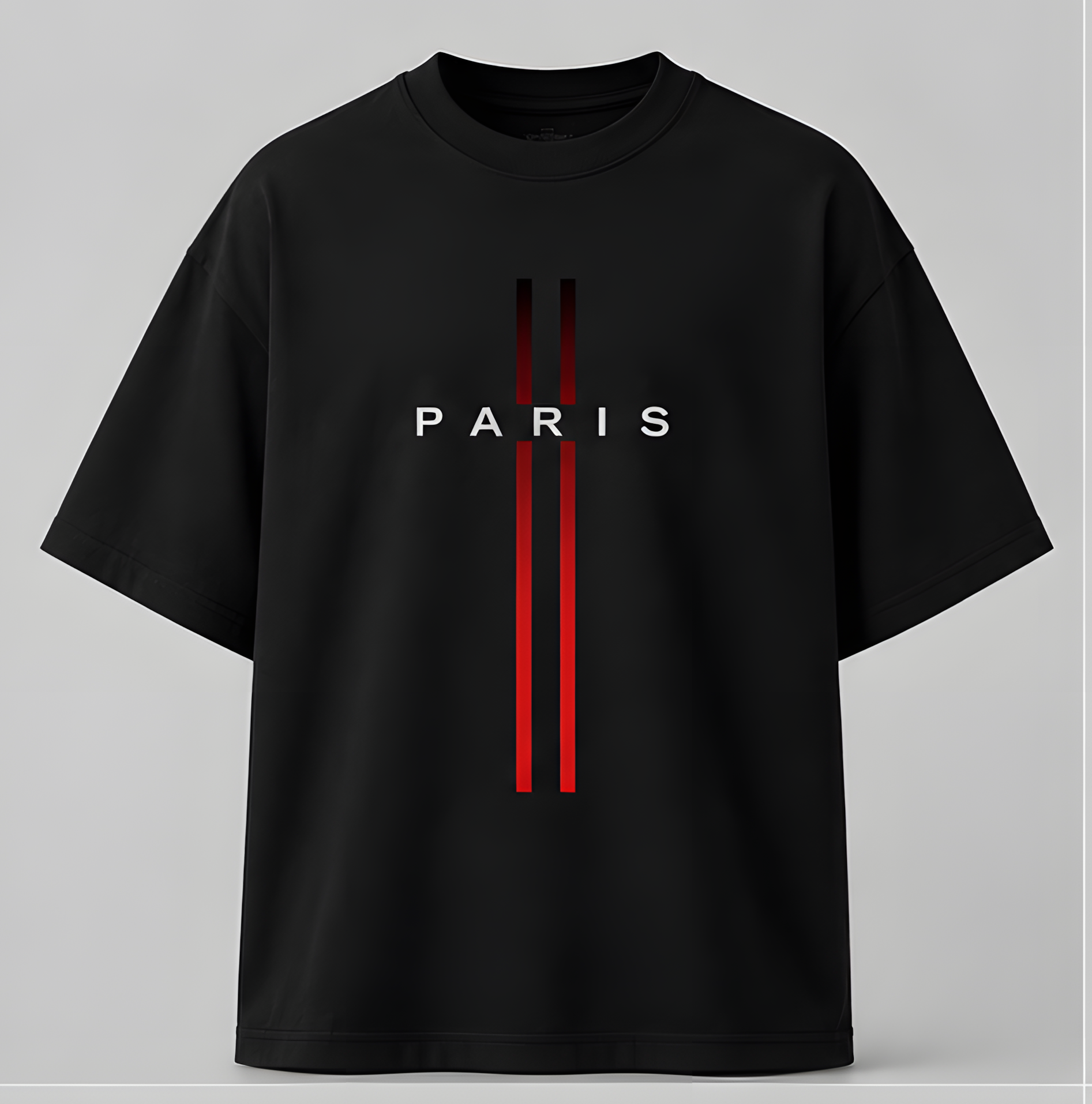 Paris Oversized Black T-Shirt