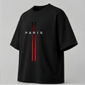 Paris Oversized Black T-Shirt