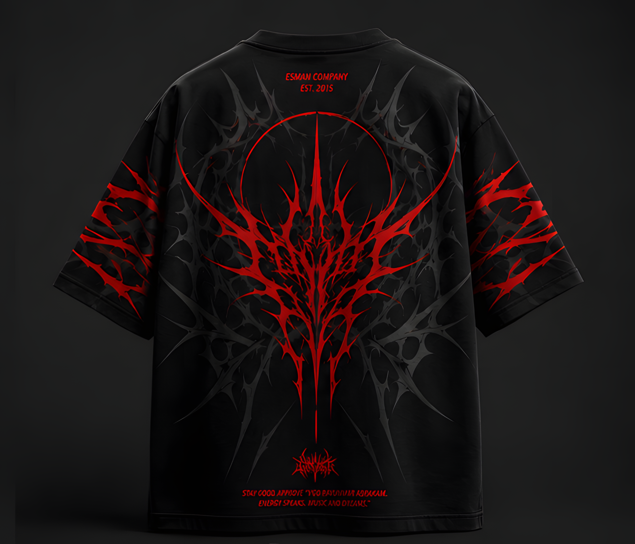 Inferno Tribal Oversized Black T-Shirt