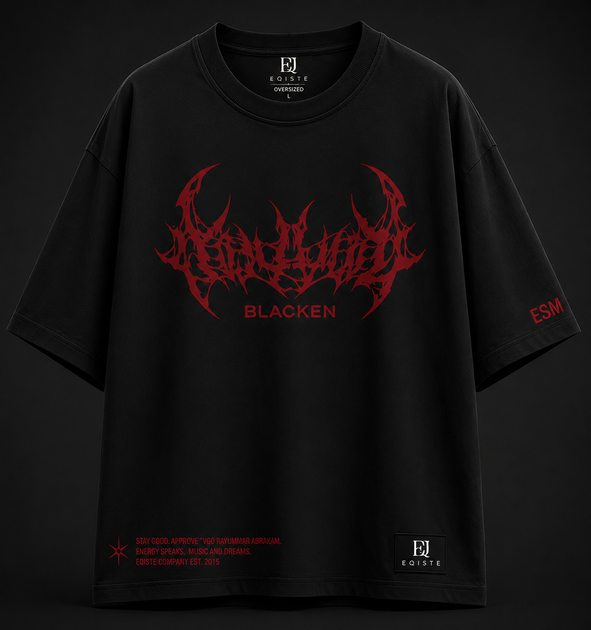 Blacken Oversized Black T-Shirt