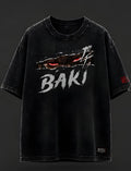 Baki Printed Oversized Black T-Shirt