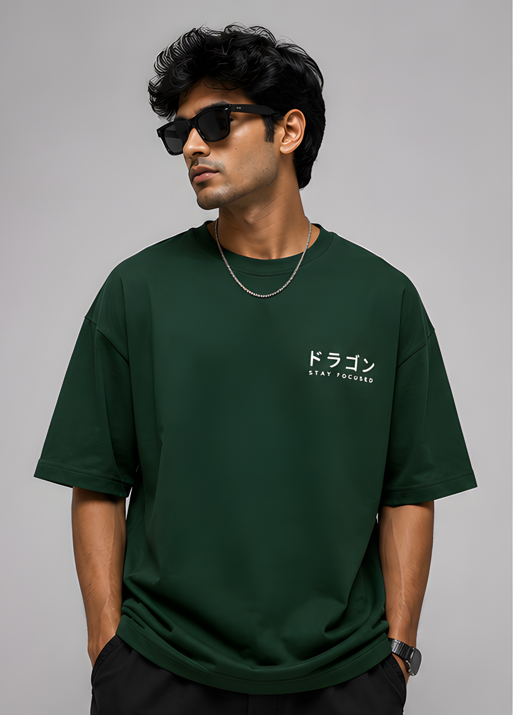 Dragon Oversized T-Shirt – Forest Green