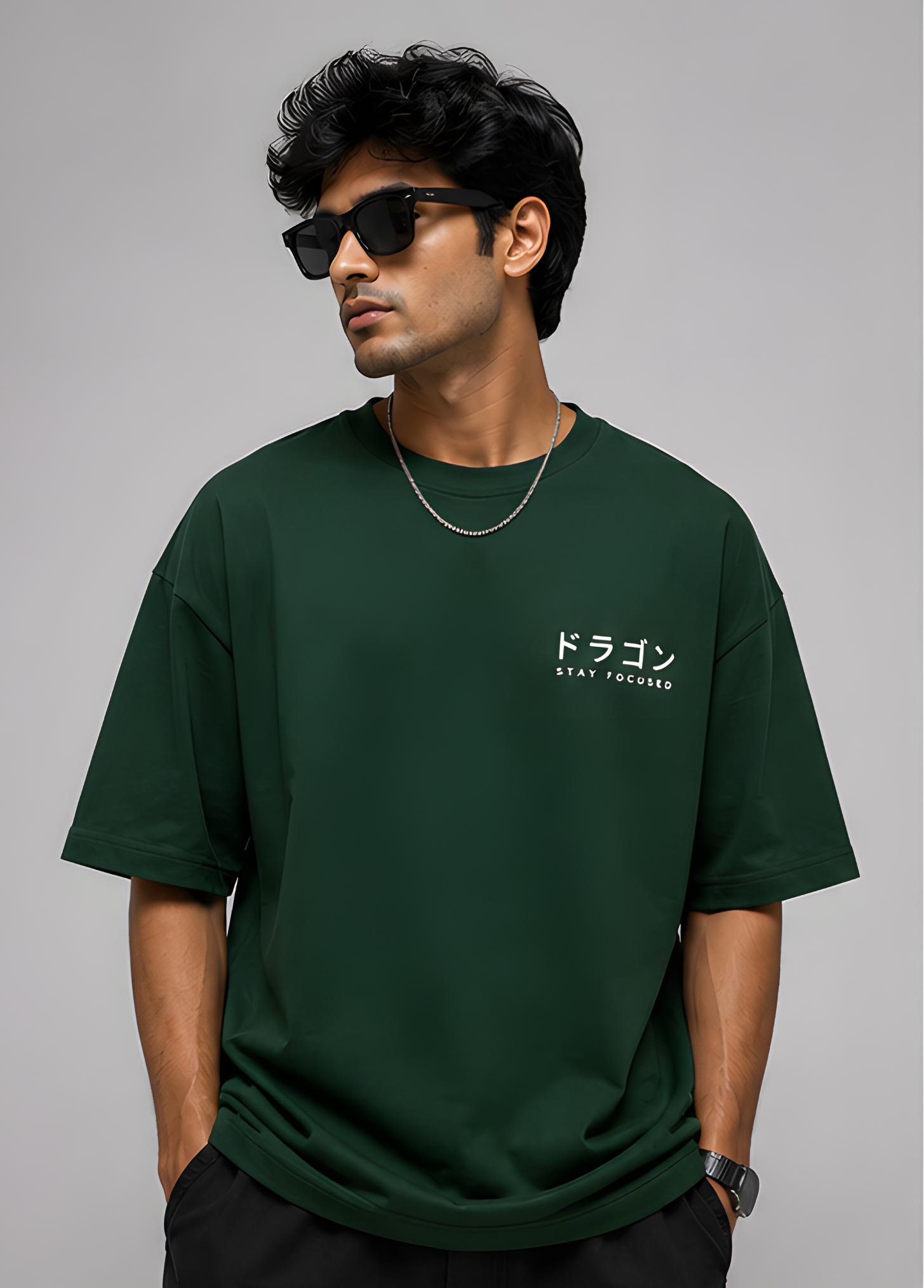 Dragon Oversized T-Shirt – Forest Green