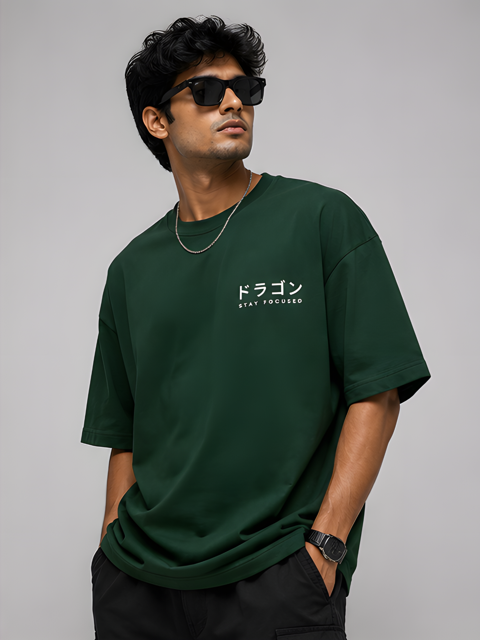Dragon Oversized T-Shirt – Forest Green