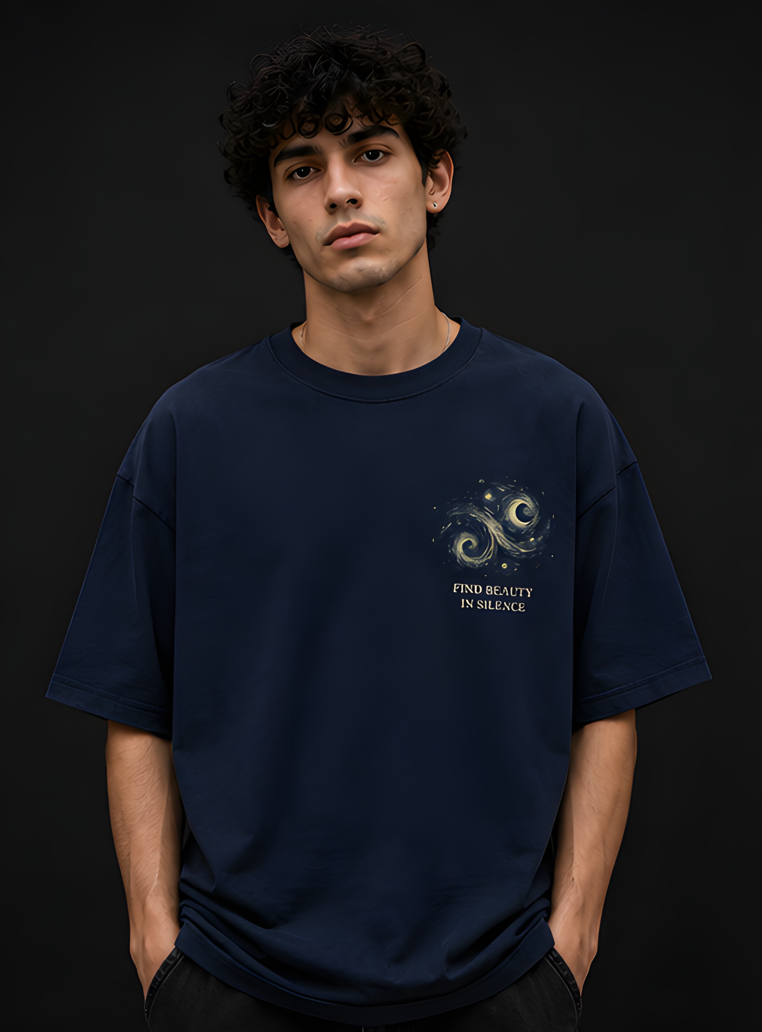 The Starry Night Oversized T-Shirt – Premium Graphic Tee by EQISTE