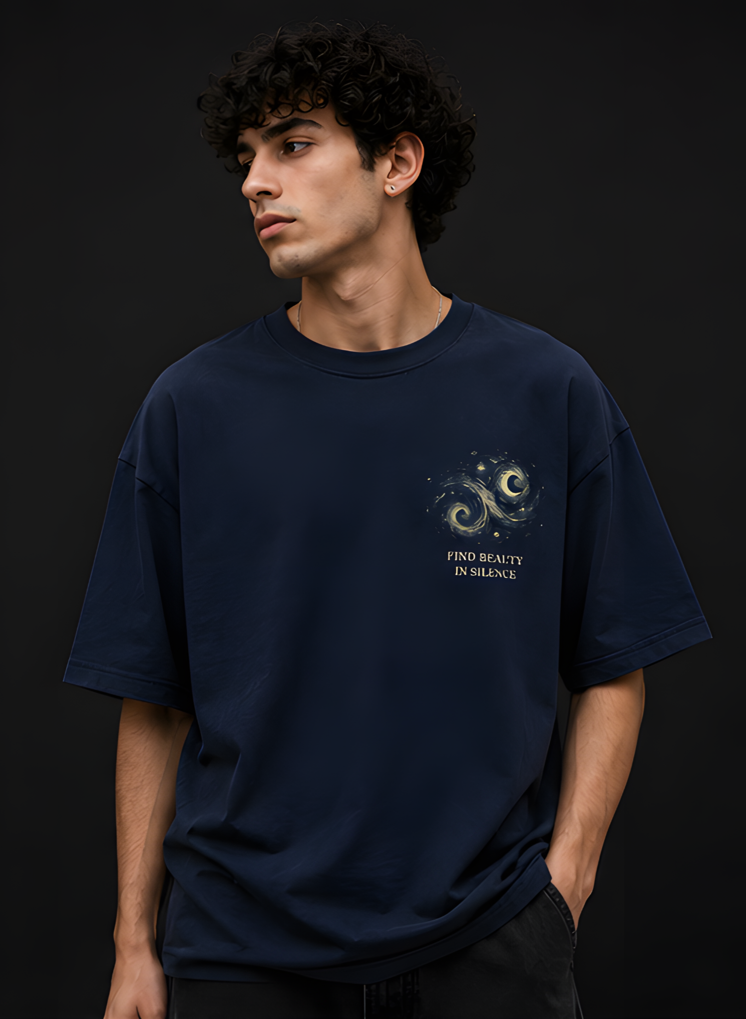 The Starry Night Oversized T-Shirt – Premium Graphic Tee by EQISTE