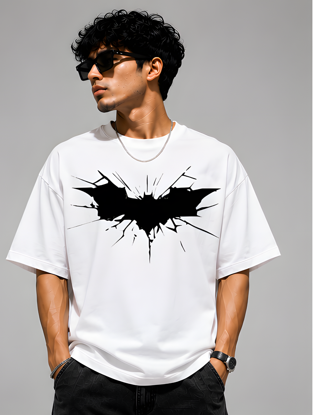 Batman White Oversized T-Shirt