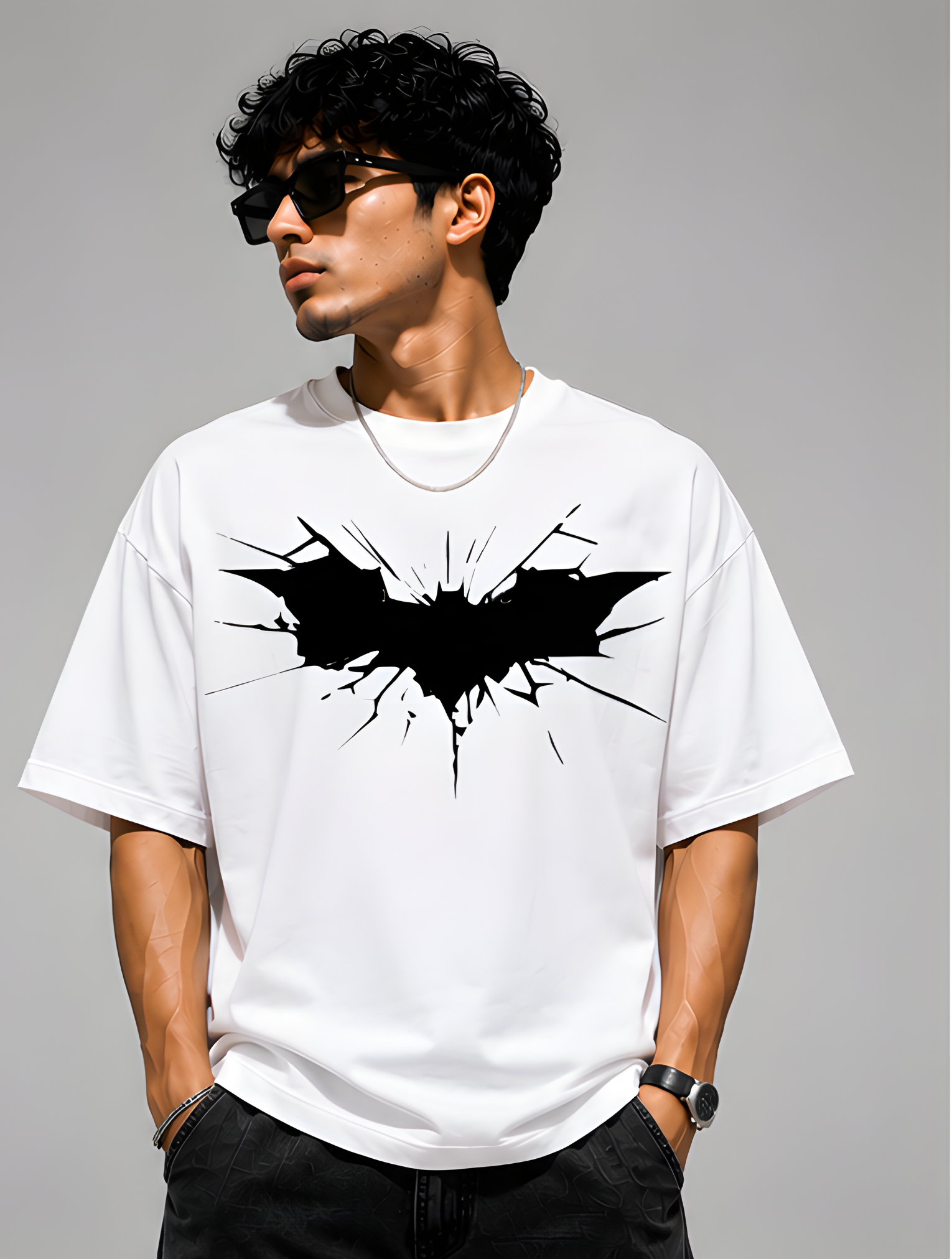 Batman White Oversized T-Shirt