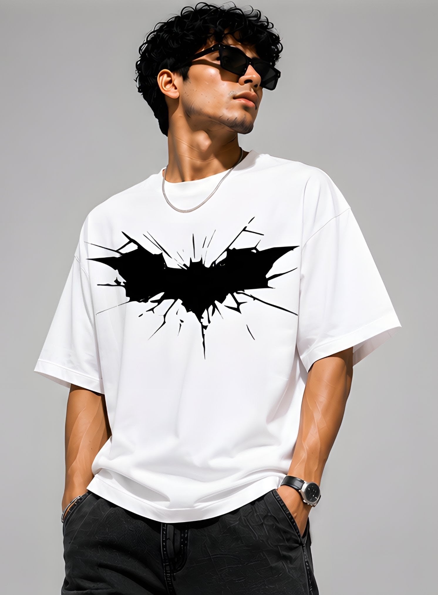 Batman White Oversized T-Shirt
