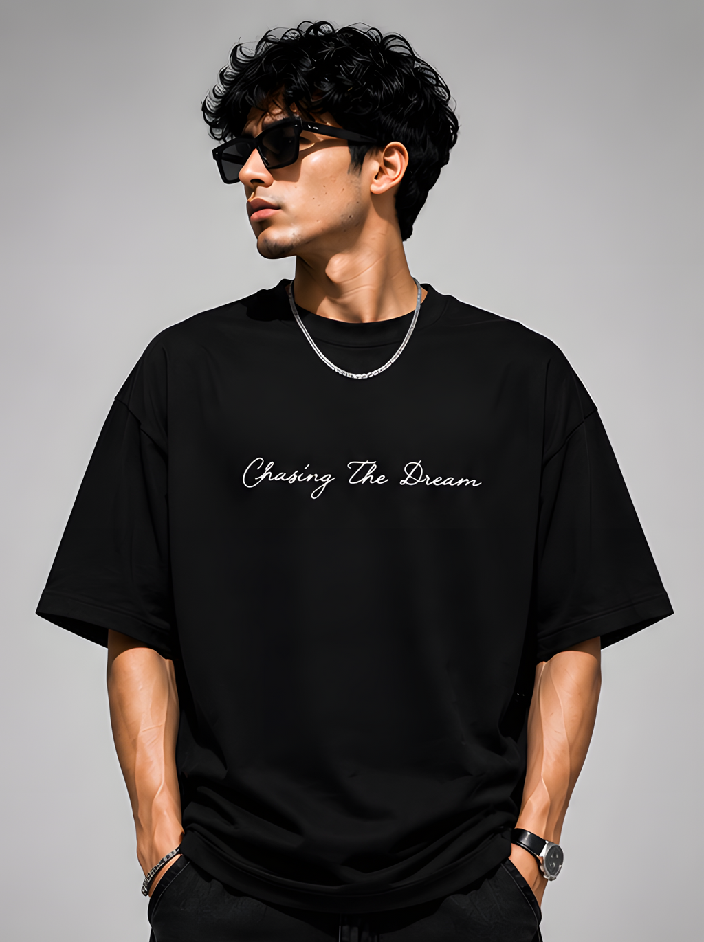 Compass Phoenix Back Print Oversized T-Shirt