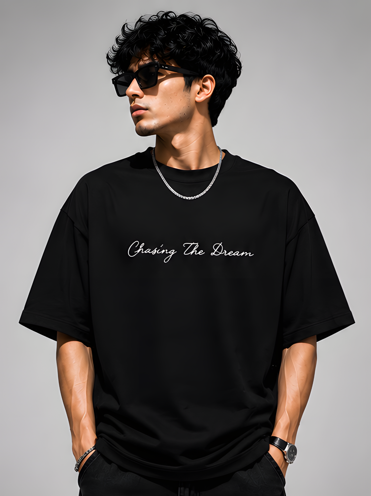 Compass Phoenix Back Print Oversized T-Shirt