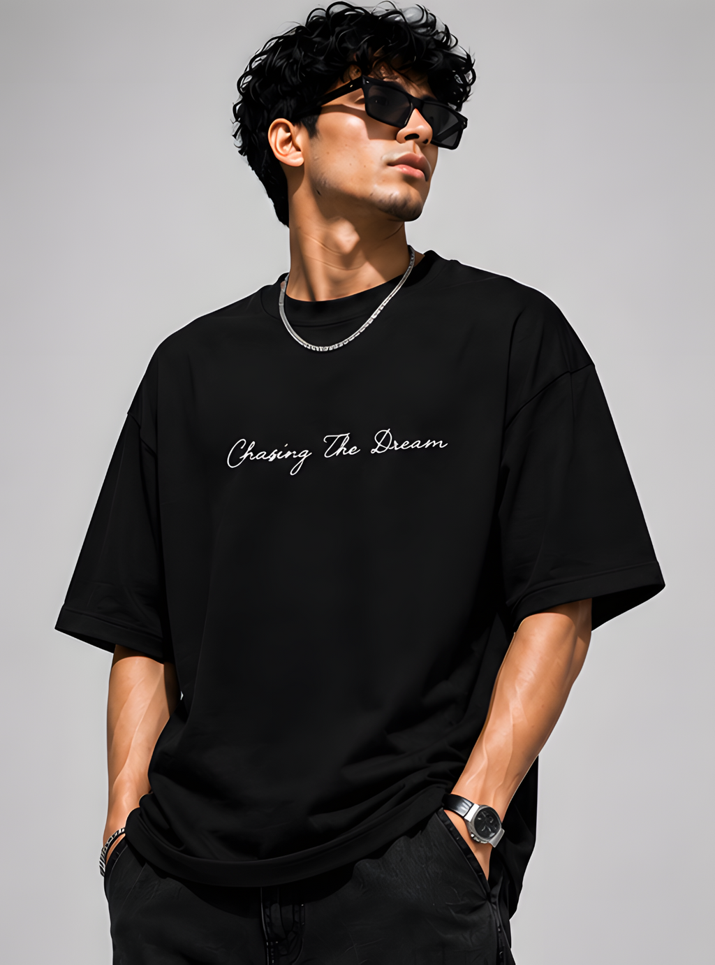 Compass Phoenix Back Print Oversized T-Shirt