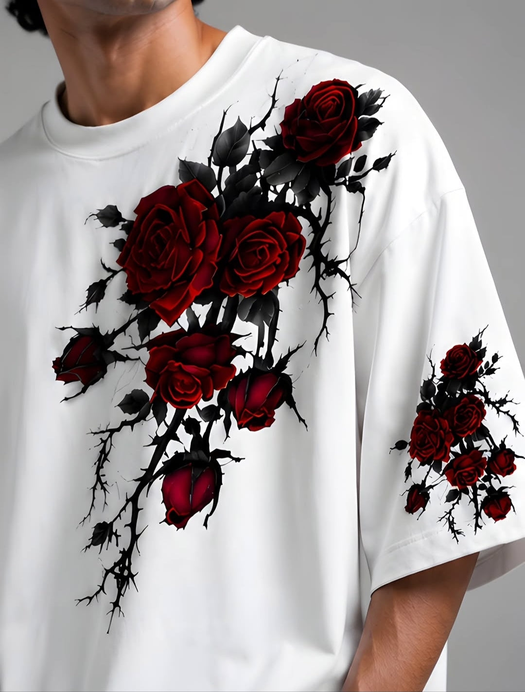Rose White Oversized T-Shirt