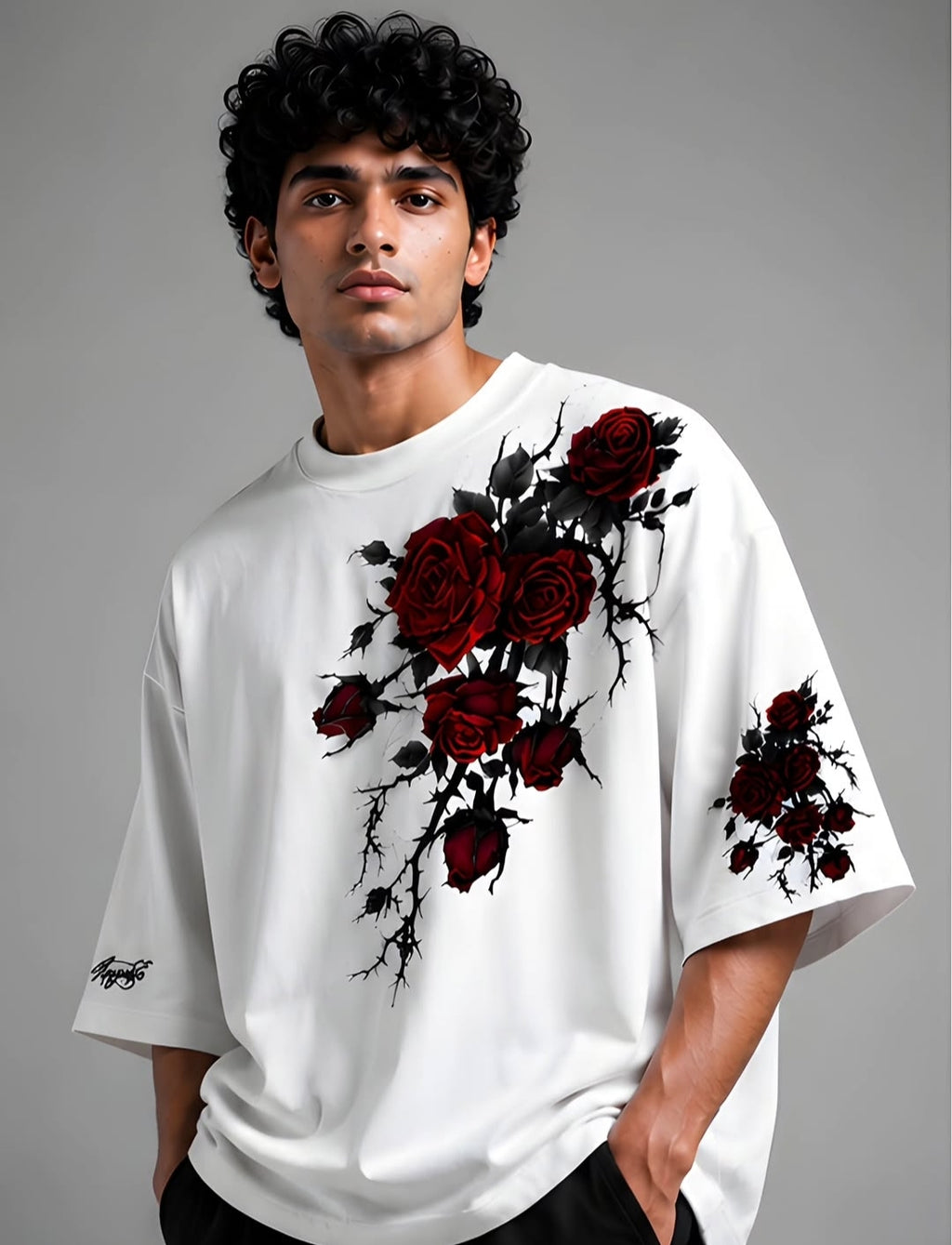 Rose White Oversized T-Shirt