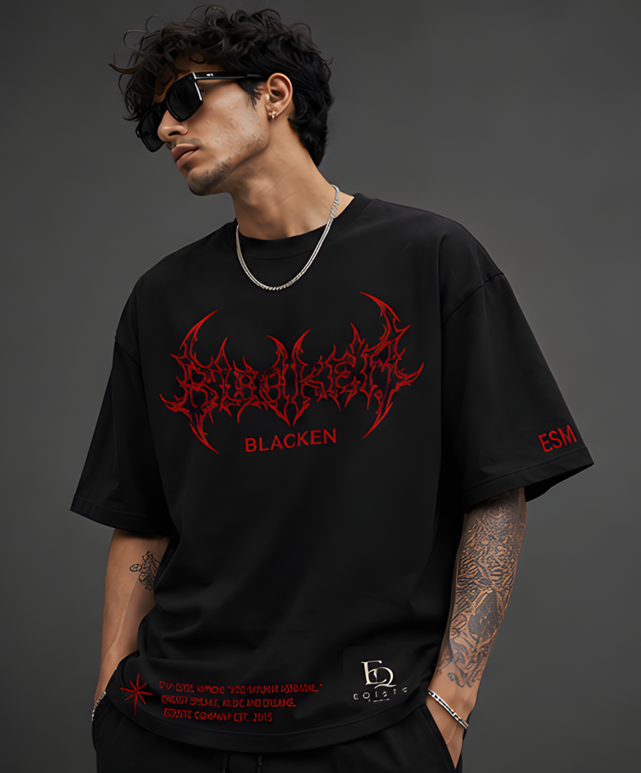 Blacken Oversized Black T-Shirt