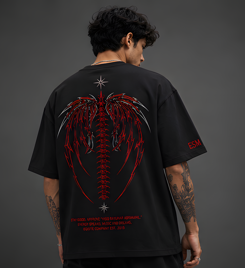 Blacken Oversized Black T-Shirt