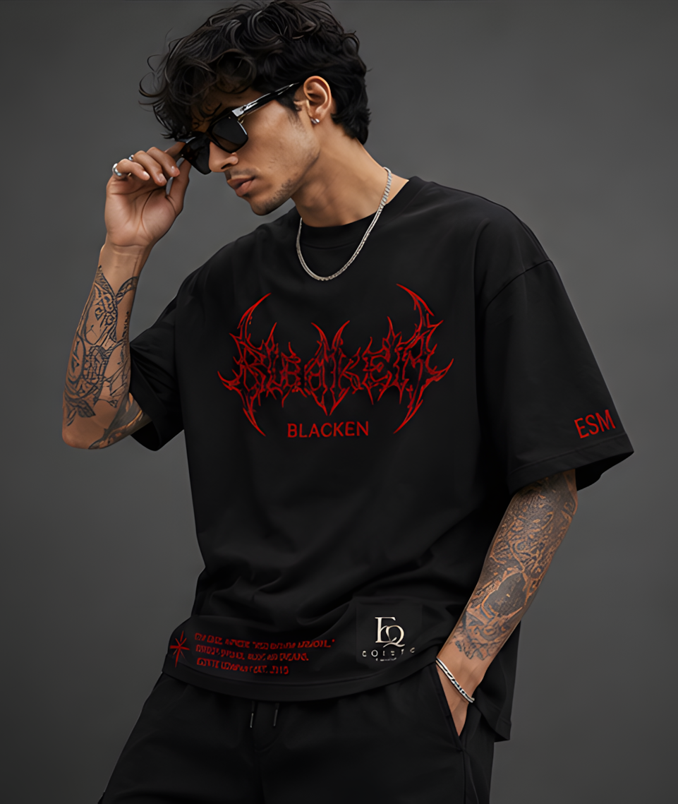 Blacken Oversized Black T-Shirt