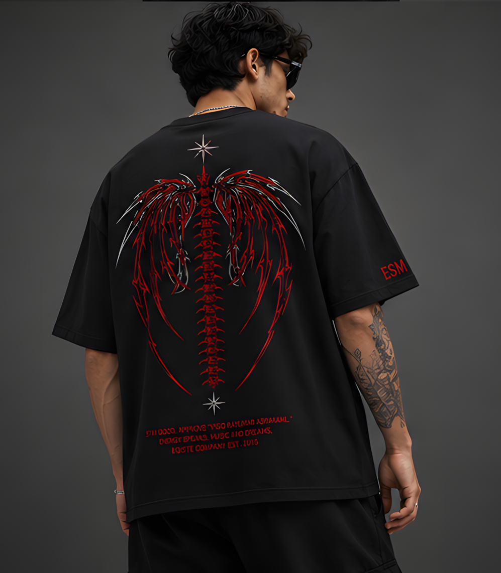 Blacken Oversized Black T-Shirt