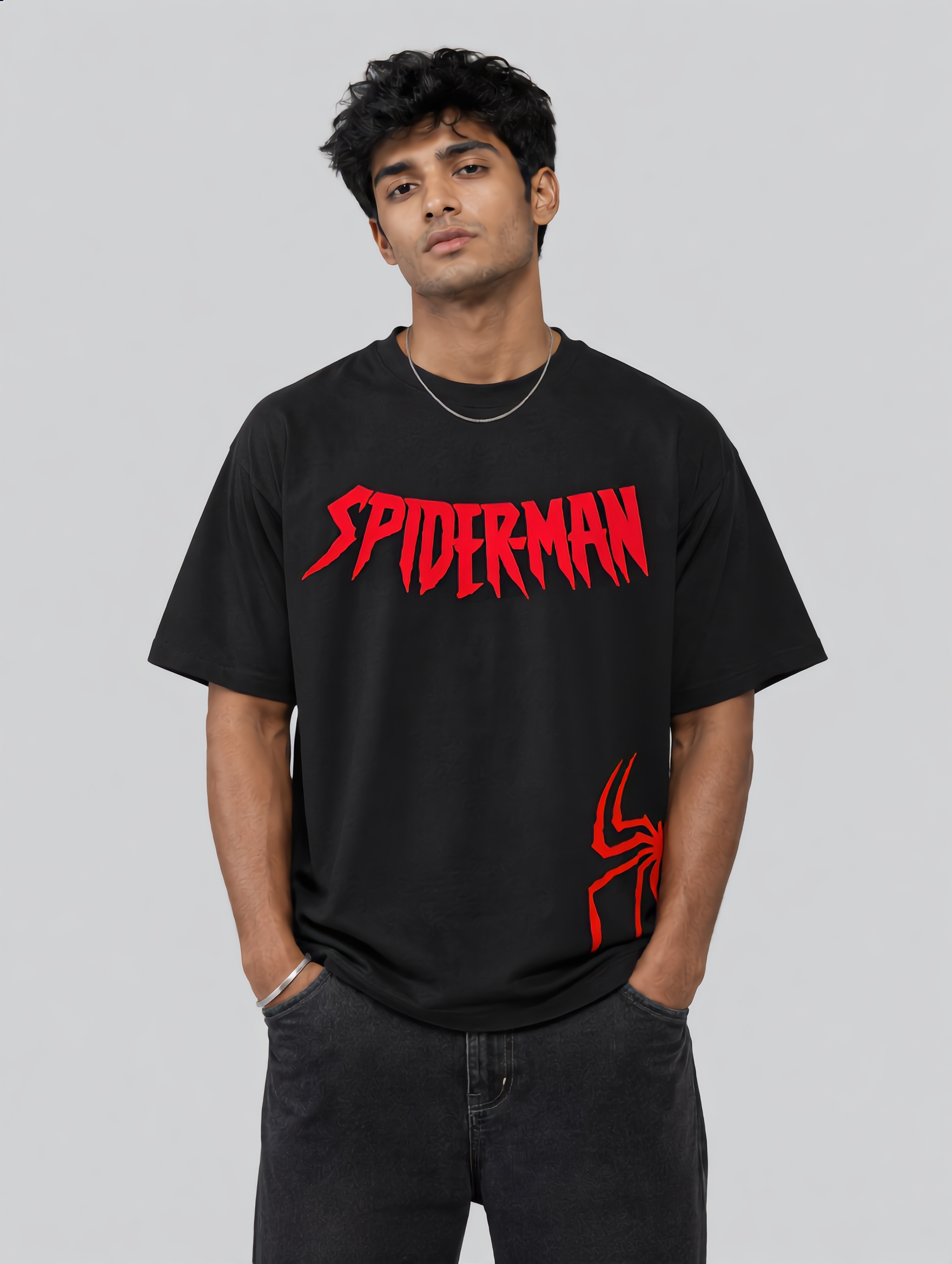 Spiderman Black Oversized T-shirt